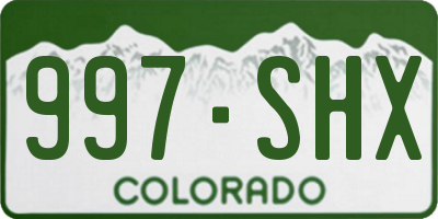 CO license plate 997SHX