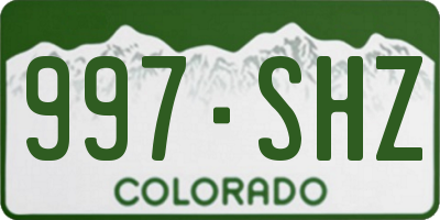 CO license plate 997SHZ