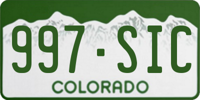 CO license plate 997SIC