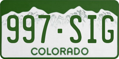 CO license plate 997SIG