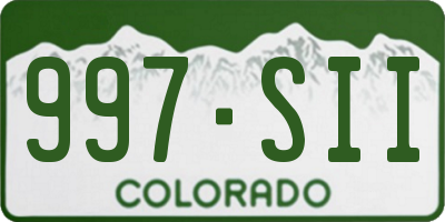 CO license plate 997SII