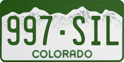 CO license plate 997SIL