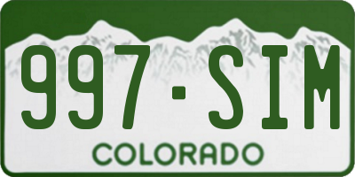 CO license plate 997SIM