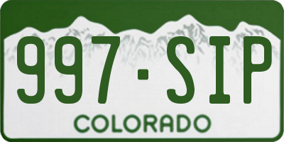 CO license plate 997SIP