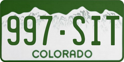CO license plate 997SIT