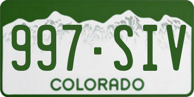 CO license plate 997SIV