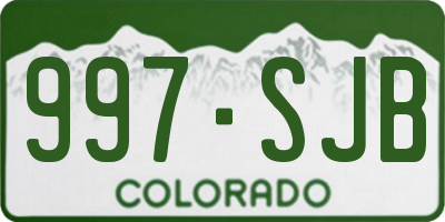 CO license plate 997SJB