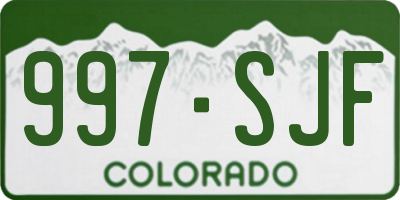 CO license plate 997SJF