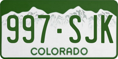 CO license plate 997SJK