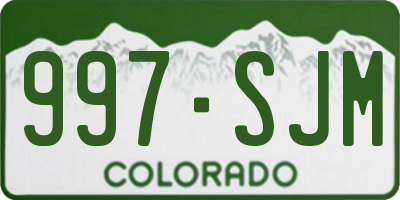 CO license plate 997SJM