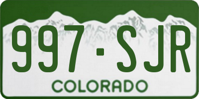 CO license plate 997SJR