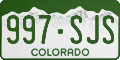 CO license plate 997SJS