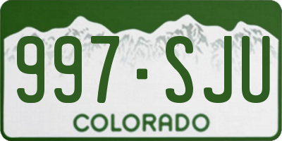 CO license plate 997SJU