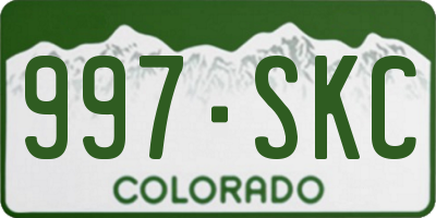 CO license plate 997SKC