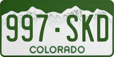 CO license plate 997SKD