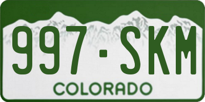 CO license plate 997SKM