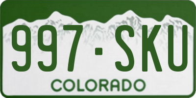 CO license plate 997SKU