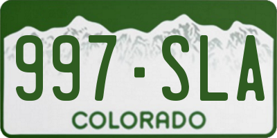 CO license plate 997SLA