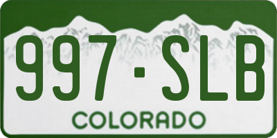 CO license plate 997SLB