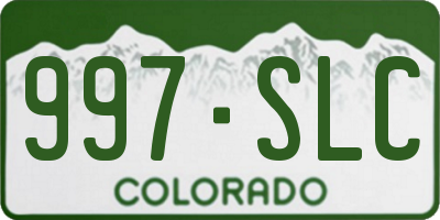 CO license plate 997SLC
