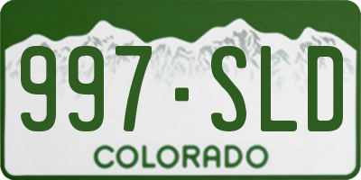 CO license plate 997SLD