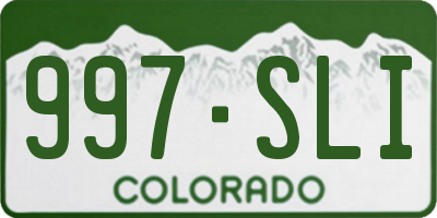 CO license plate 997SLI