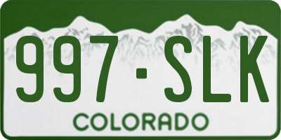 CO license plate 997SLK