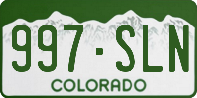 CO license plate 997SLN