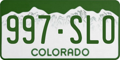CO license plate 997SLO