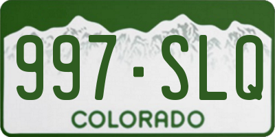CO license plate 997SLQ