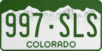 CO license plate 997SLS