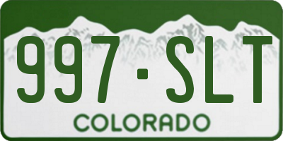 CO license plate 997SLT