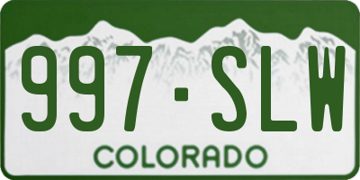 CO license plate 997SLW