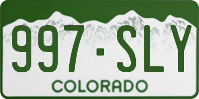 CO license plate 997SLY