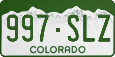CO license plate 997SLZ