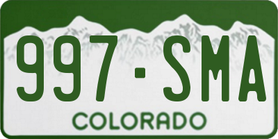 CO license plate 997SMA