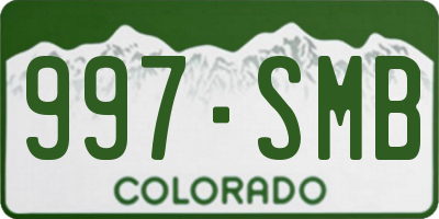 CO license plate 997SMB