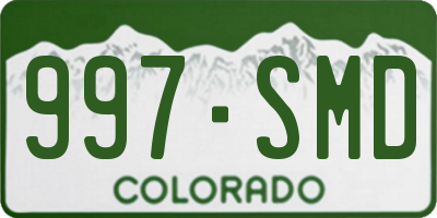 CO license plate 997SMD