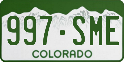 CO license plate 997SME