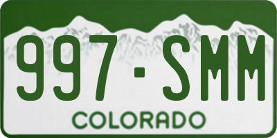 CO license plate 997SMM