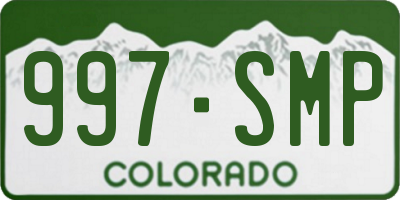 CO license plate 997SMP