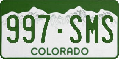 CO license plate 997SMS