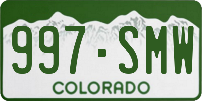 CO license plate 997SMW