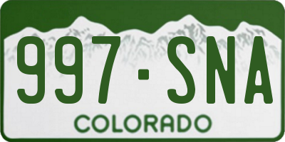 CO license plate 997SNA