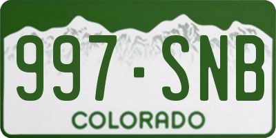 CO license plate 997SNB