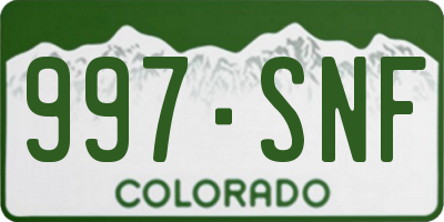 CO license plate 997SNF