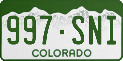 CO license plate 997SNI