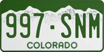 CO license plate 997SNM