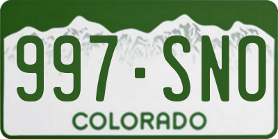 CO license plate 997SNO
