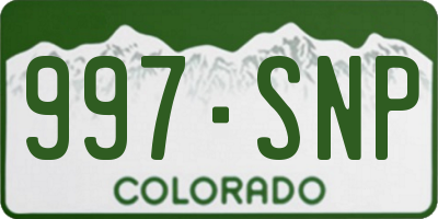 CO license plate 997SNP